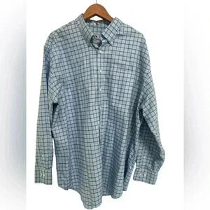 Kevin’s By Peter Millar Blue Gingham Plaid Long Sleeve Button Shirt Size XL